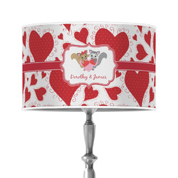 Cute Squirrel Couple 12" Drum Lamp Shade - Poly-film (Personalized)