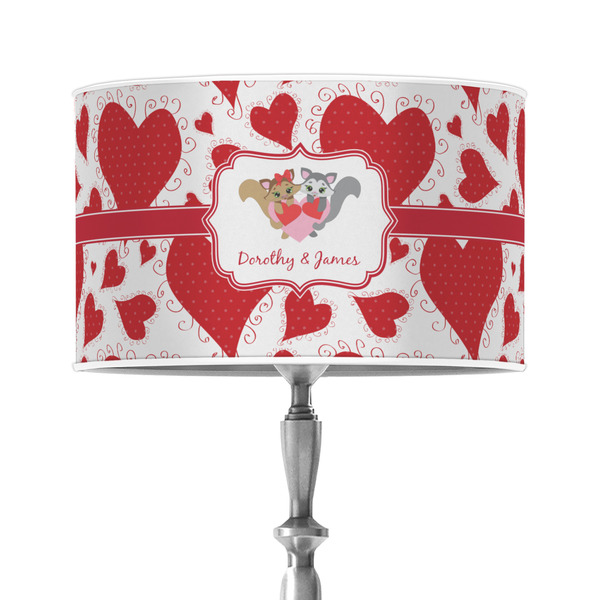 Custom Cute Squirrel Couple 12" Drum Lamp Shade - Poly-film (Personalized)