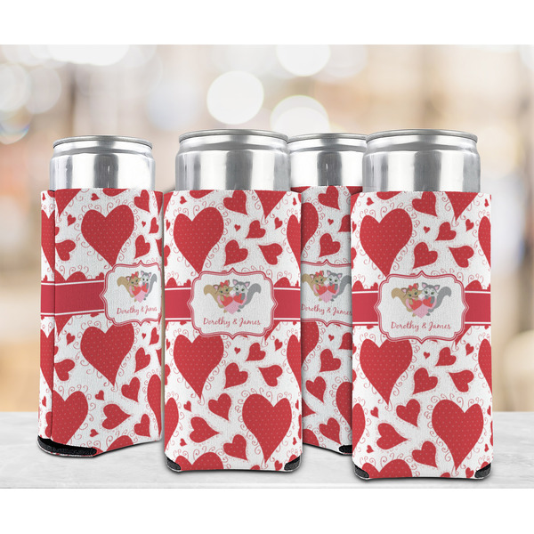 Cute Squirrel Couple 12oz Tall Can Sleeve - Set of 4 - LIFESTYLE
