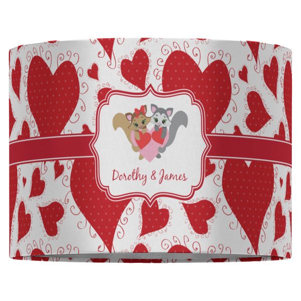 Cute Squirrel Couple 16" Drum Lampshade - FRONT (Fabric)