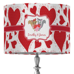 Cute Squirrel Couple 16" Drum Lamp Shade - Fabric (Personalized)