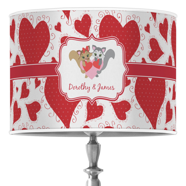 Custom Cute Squirrel Couple 16" Drum Lamp Shade - Poly-film (Personalized)