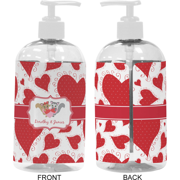 Cute Squirrel Couple 16 oz Plastic Liquid Dispenser- Approval- White