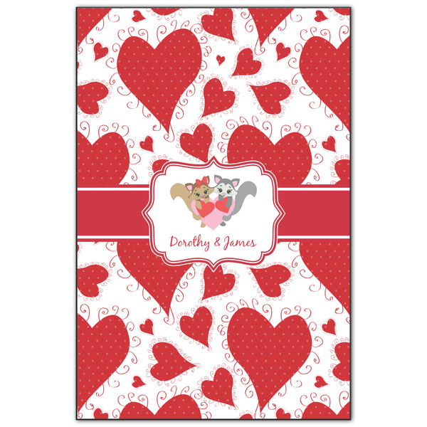 Custom Cute Squirrel Couple Wood Print - 20x30 (Personalized)