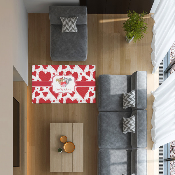 Cute Squirrel Couple 3'x5' Indoor Area Rugs - IN CONTEXT