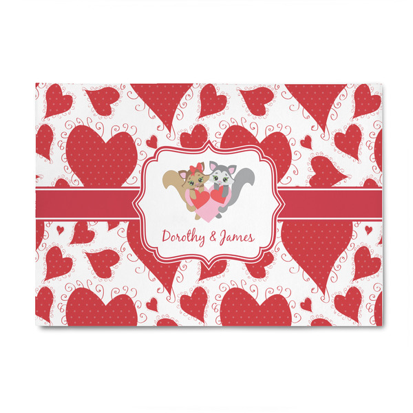 Custom Cute Squirrel Couple 4' x 6' Patio Rug (Personalized)