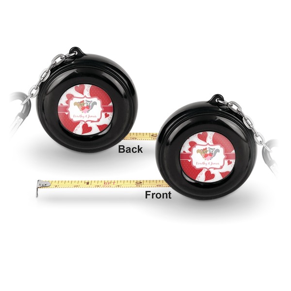 Cute Squirrel Couple 6-Ft Pocket Tape Measure with Carabiner Hook - Front and Back