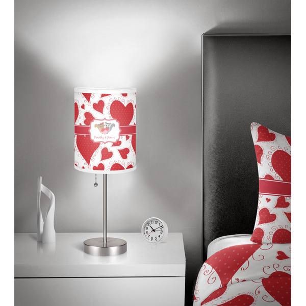 Cute Squirrel Couple 7 inch drum lamp shade - in room