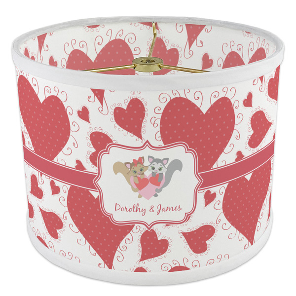 Cute Squirrel Couple 8" Drum Lampshade - ANGLE Poly-Film