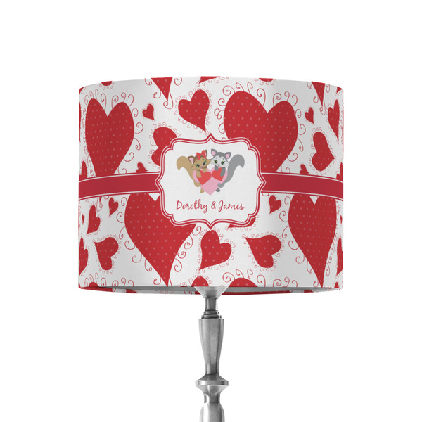 Custom Cute Squirrel Couple 8" Drum Lamp Shade - Fabric (Personalized)