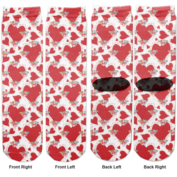 Cute Squirrel Couple Adult Crew Socks - Double Pair - Front and Back - Apvl