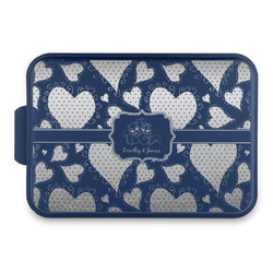 Cute Squirrel Couple Aluminum Baking Pan with Navy Lid (Personalized)