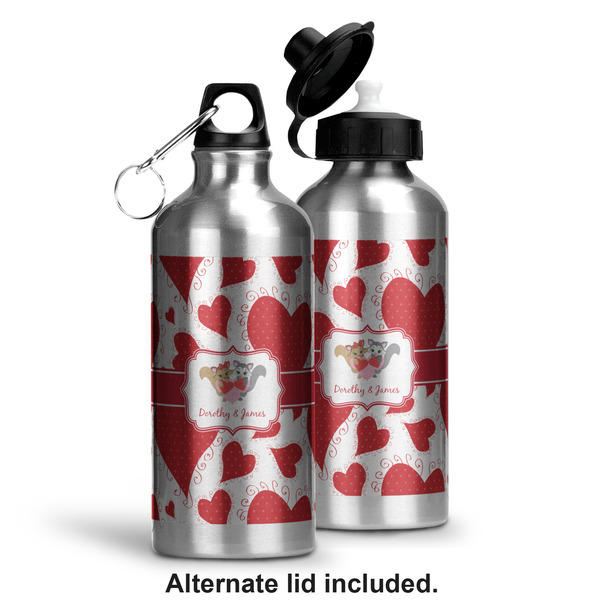 Cute Squirrel Couple Aluminum Water Bottle - Alternate lid options
