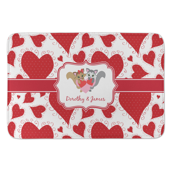 Custom Cute Squirrel Couple Anti-Fatigue Kitchen Mat (Personalized)