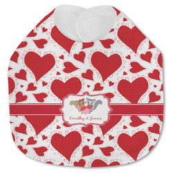 Cute Squirrel Couple Jersey Knit Baby Bib w/ Couple's Names