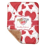 Cute Squirrel Couple Sherpa Baby Blanket - 30" x 40" w/ Couple's Names