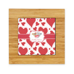 Cute Squirrel Couple Bamboo Trivet with Ceramic Tile Insert (Personalized)