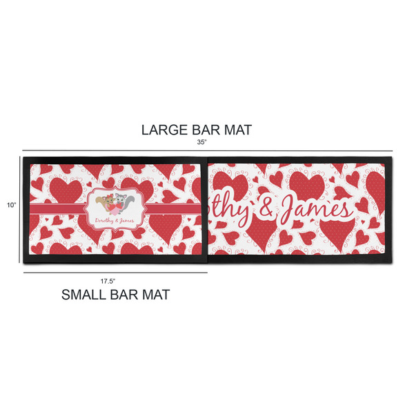 Cute Squirrel Couple Bar Mats - Sizing Chart
