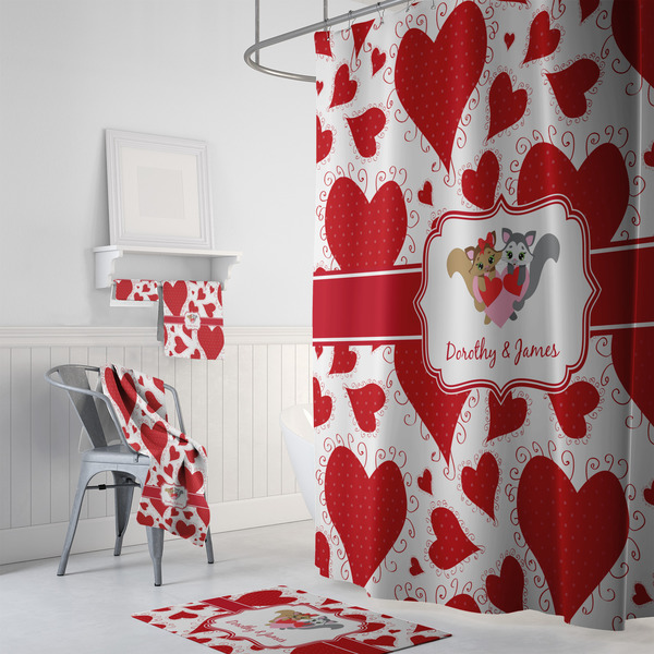 Cute Squirrel Couple Bath Towel Sets - 3-piece - In Context