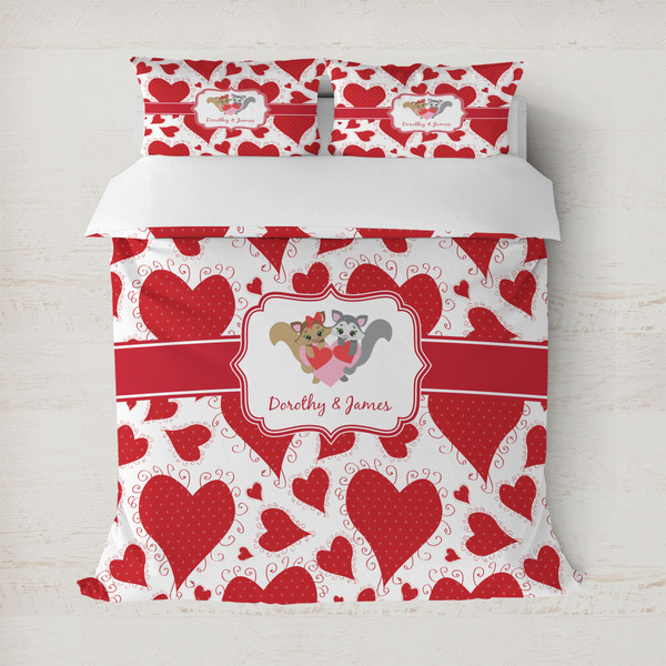 Custom Cute Squirrel Couple Duvet Cover (Personalized)