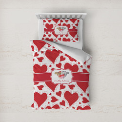 Cute Raccoon Couple Duvet Cover Set - Twin (Personalized)