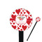 Cute Squirrel Couple 7" Round Plastic Stir Sticks - Black - Single Sided (Personalized)