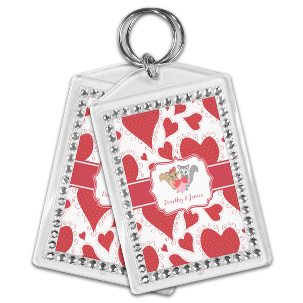 Cute Squirrel Couple Bling Keychain - MAIN