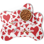 Cute Squirrel Couple Bone Shaped Dog Food Mat (Personalized)