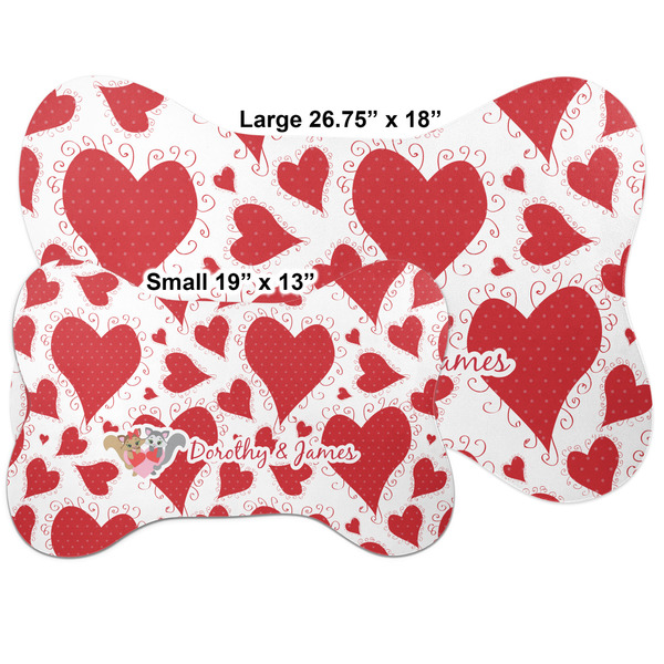 Cute Squirrel Couple Bone Shaped Mat Comparison