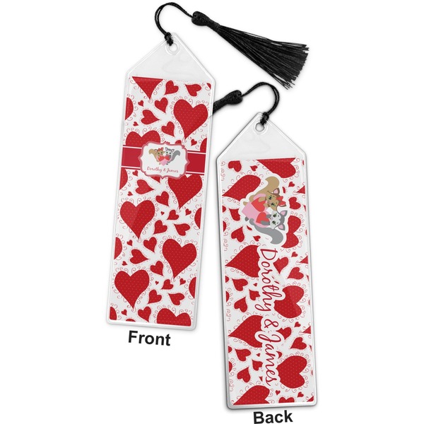 Cute Squirrel Couple Bookmark with tassel - Front and Back