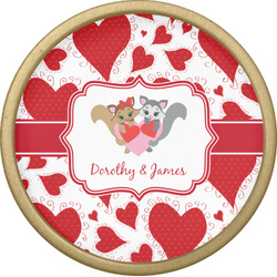 Cute Squirrel Couple Cabinet Knob - Gold (Personalized)