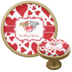 Cute Squirrel Couple Cabinet Knob - Gold (Personalized)