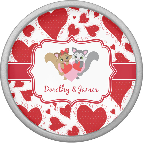 Cute Squirrel Couple Cabinet Knob - Nickel - Front