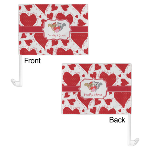 Cute Squirrel Couple Car Flag - 11" x 8" - Front & Back View