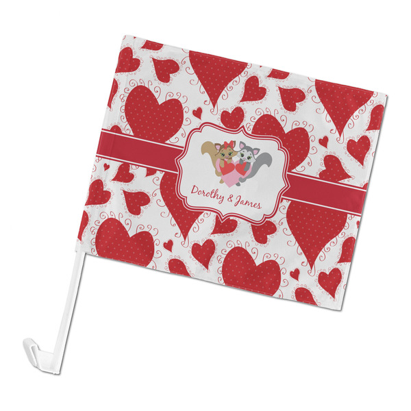Custom Cute Squirrel Couple Car Flag - Large (Personalized)
