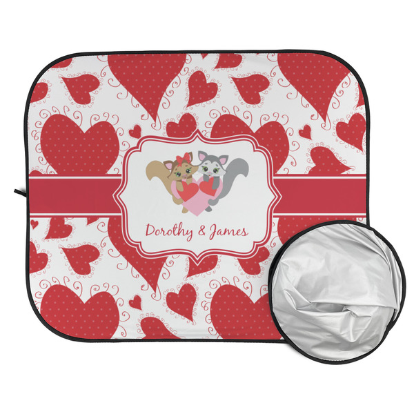 Cute Squirrel Couple Car Sun Shades - FOLDED & UNFOLDED