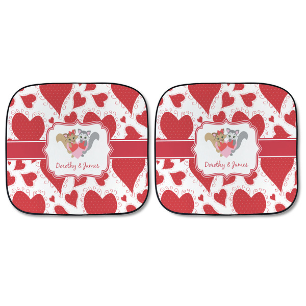 Cute Squirrel Couple Car Sun Shades - FRONT