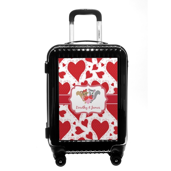 Custom Cute Squirrel Couple Carry On Hard Shell Suitcase (Personalized)
