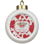 Cute Squirrel Couple Ceramic Ball Ornament (Personalized)