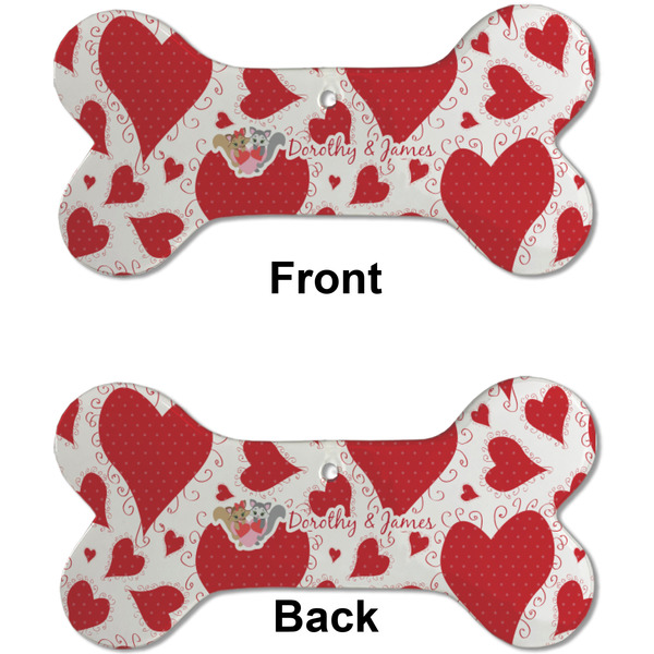 Cute Squirrel Couple Ceramic Flat Ornament - Bone Front & Back (APPROVAL)