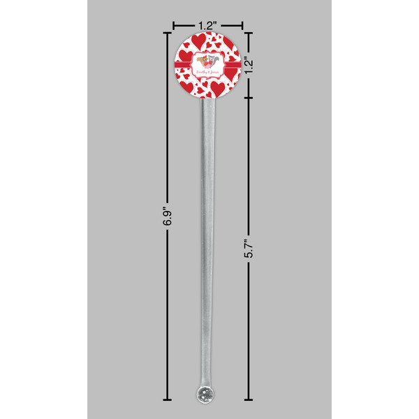 Cute Squirrel Couple Clear Plastic 7" Stir Stick - Round - Dimensions