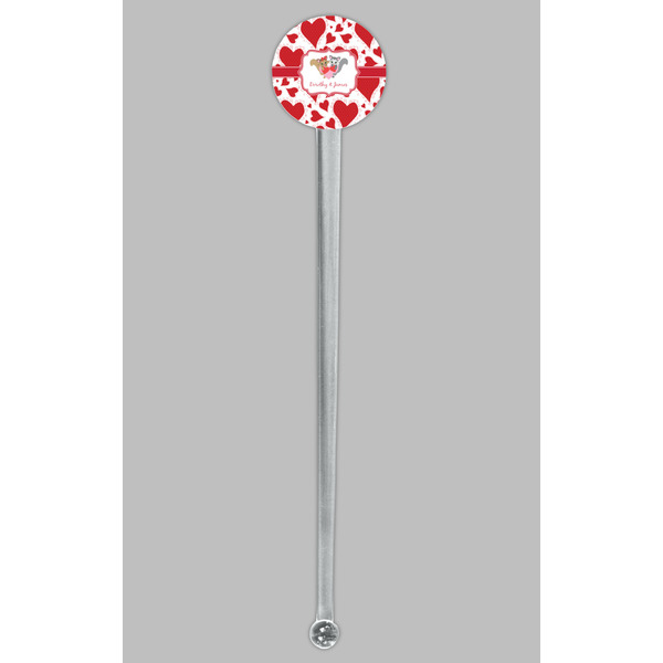 Cute Squirrel Couple Clear Plastic 7" Stir Stick - Round - Single Stick