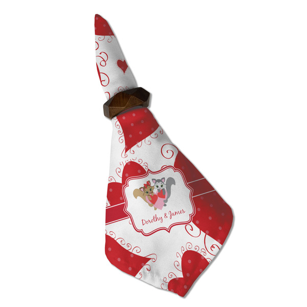 Cute Squirrel Couple Cloth Napkins - Personalized Dinner (Folded in Ring) (MAIN)