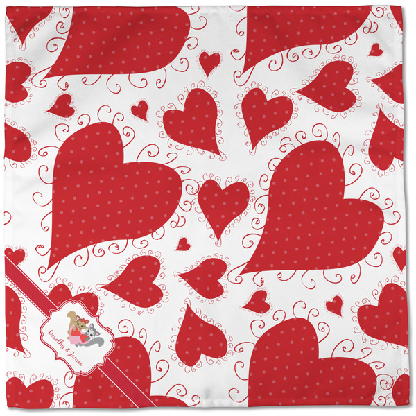 Cute Squirrel Couple Cloth Napkins - Personalized Dinner (Full Open)