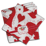 Cute Squirrel Couple Cloth Napkins (Set of 4) (Personalized)