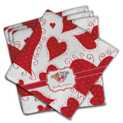 Cute Squirrel Couple Cloth Napkins (Set of 4) (Personalized)