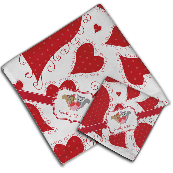 Cute Squirrel Couple Cloth Napkins - Personalized Lunch & Dinner (PARENT MAIN)