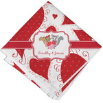 Cute Squirrel Couple Cloth Cocktail Napkin - Single w/ Couple's Names