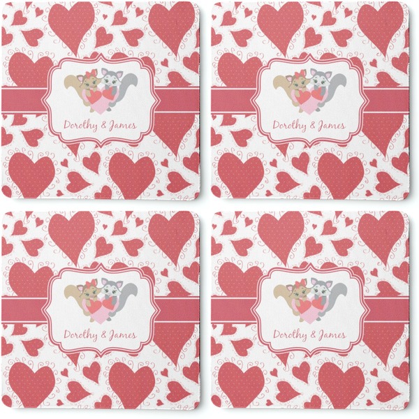 Cute Squirrel Couple Coaster Rubber Back - Apvl