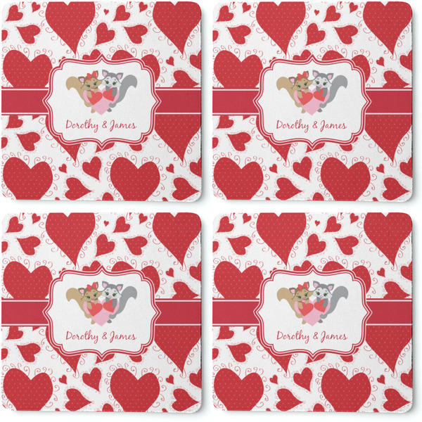 Cute Squirrel Couple Coaster Rubber Back - Apvl